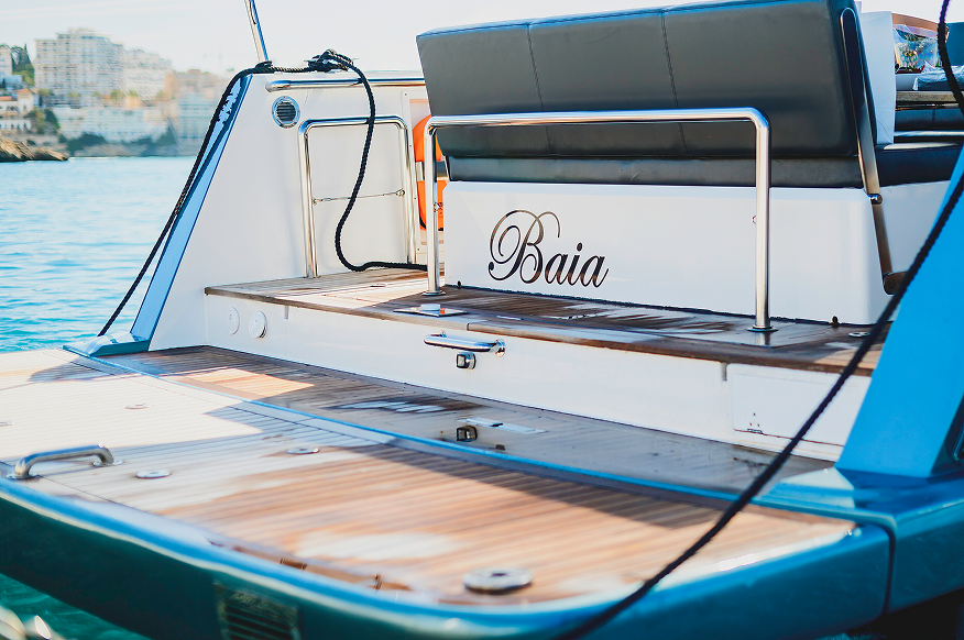Docked yacht