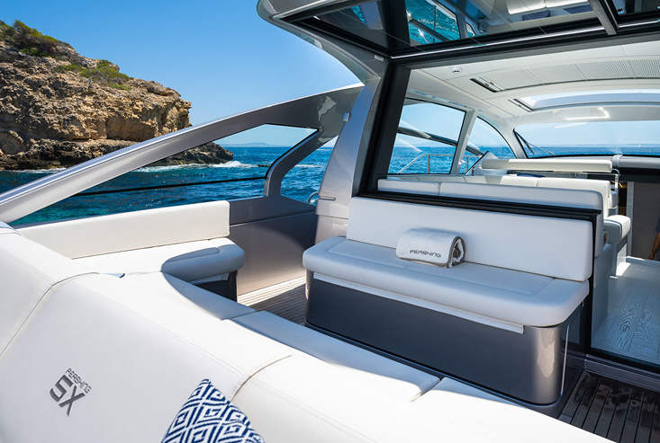 Rear of the Pershing 5x yacht