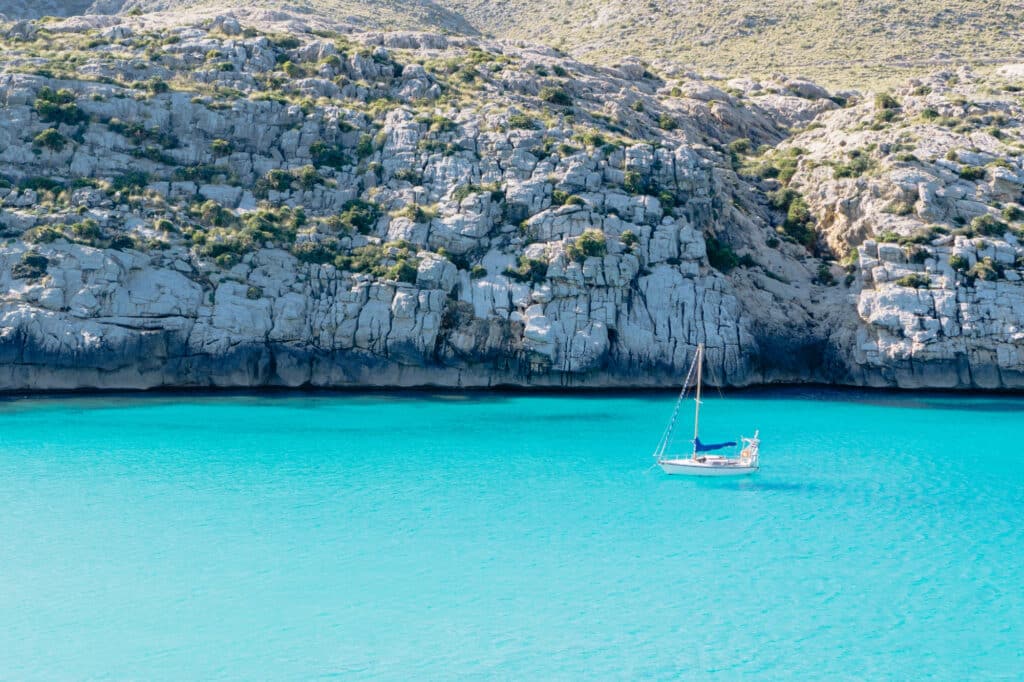 yacht in formentera coast
